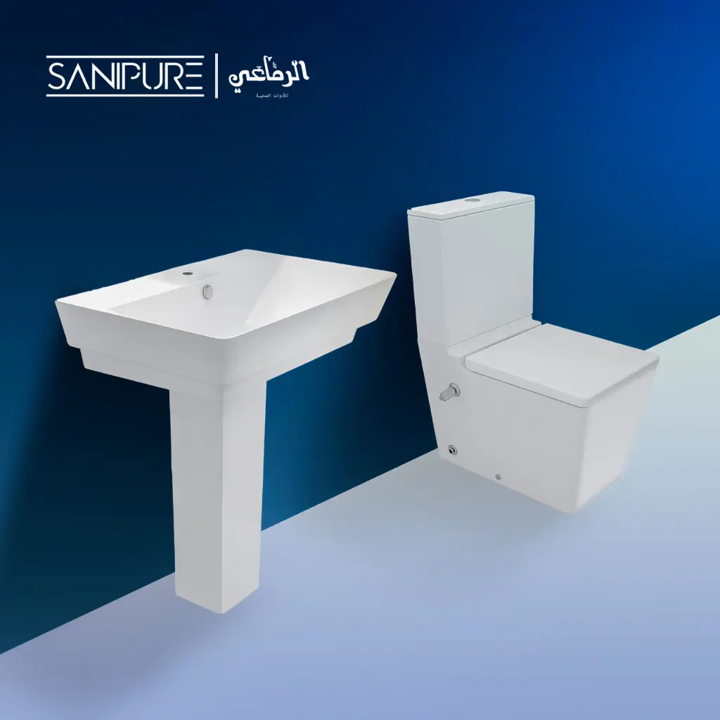 طقم كيبلر كامل SANIPURE (WHITE, NORMAL, HALF PEDESTAL, 70 CM)