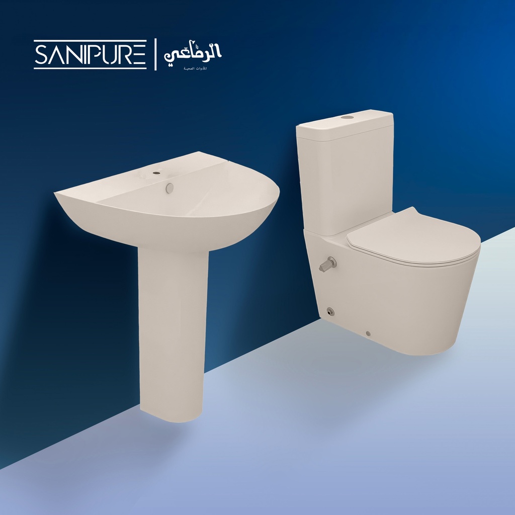 طقم تيتان كامل SANIPURE (ابيض, عادي, نص عامود, 70 CM)