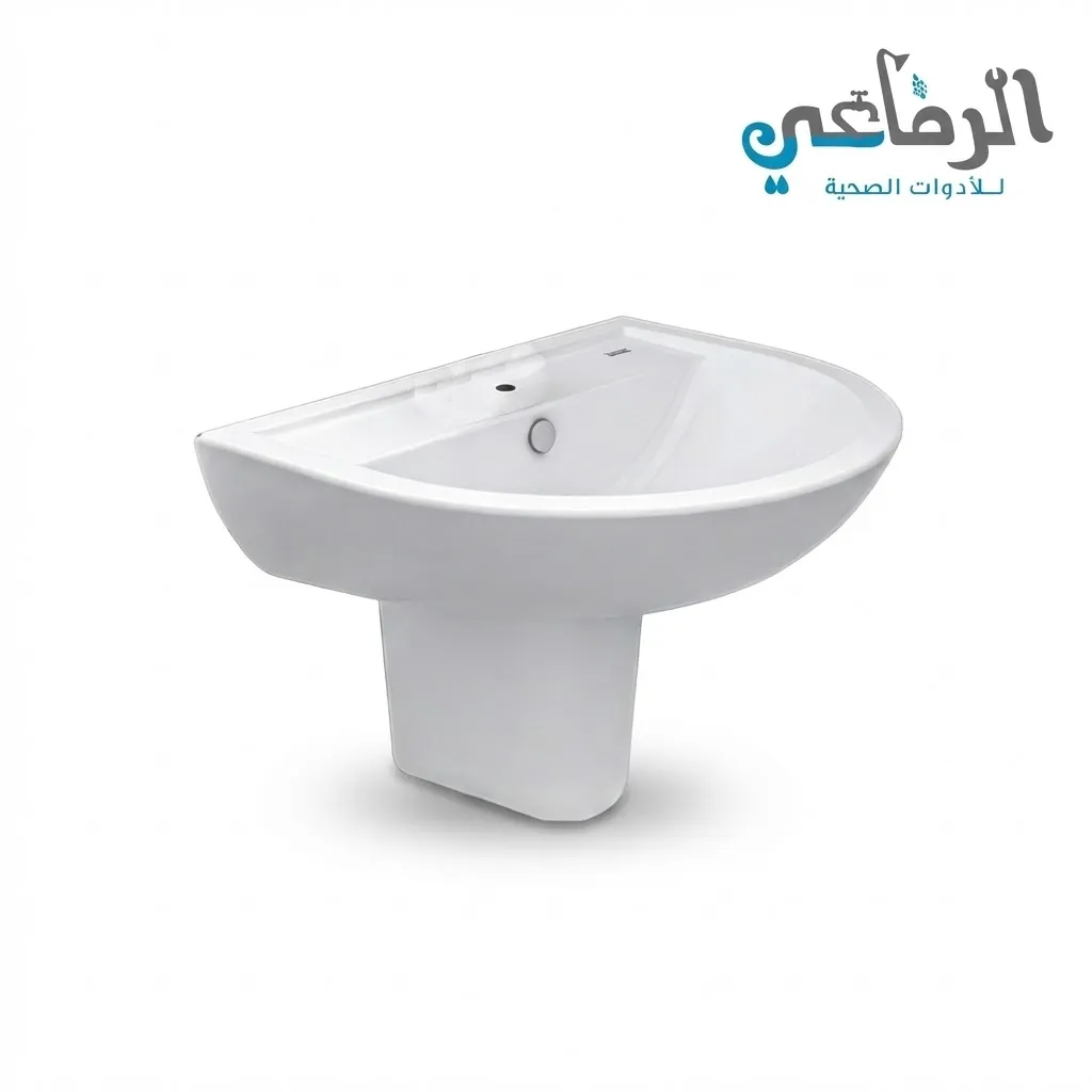 حوض روزيتا بالعامود SANIPURE (ابيض, 45 CM, نص عامود)