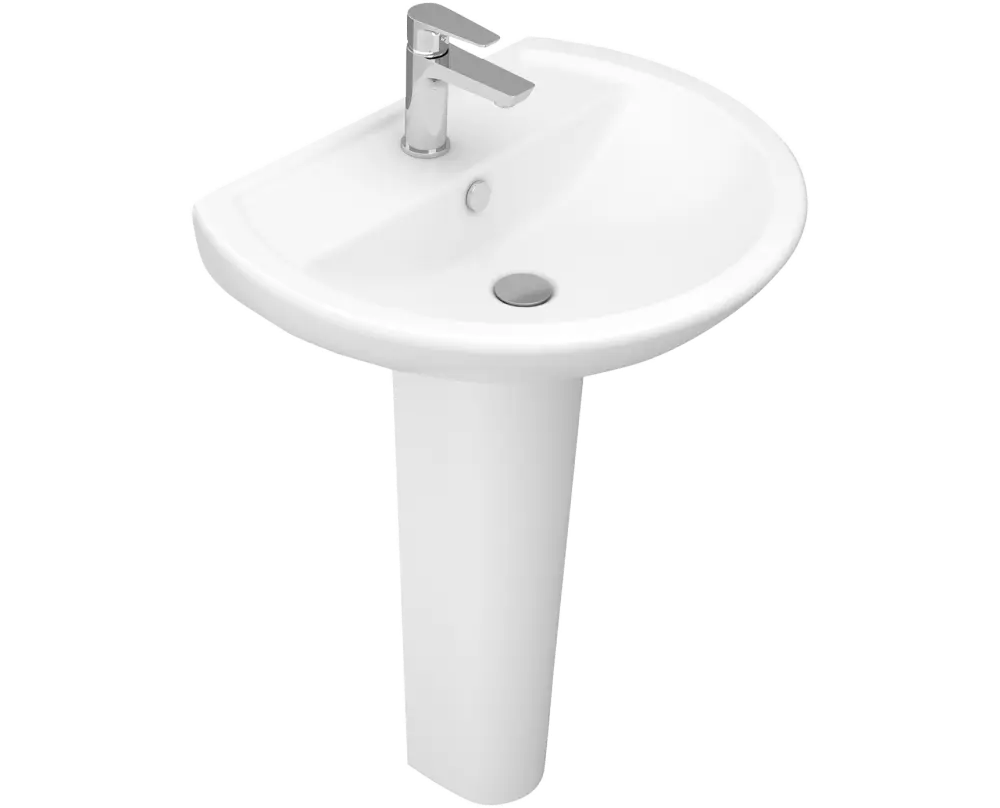 حوض فلورا بالعامود SANIPURE (WHITE, HALF PEDESTAL)