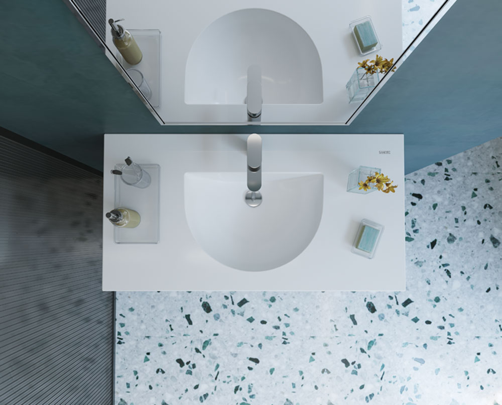 [262185XX00W] تيتان حوض وحدة حمام SANIPURE (ابيض, 85 CM)