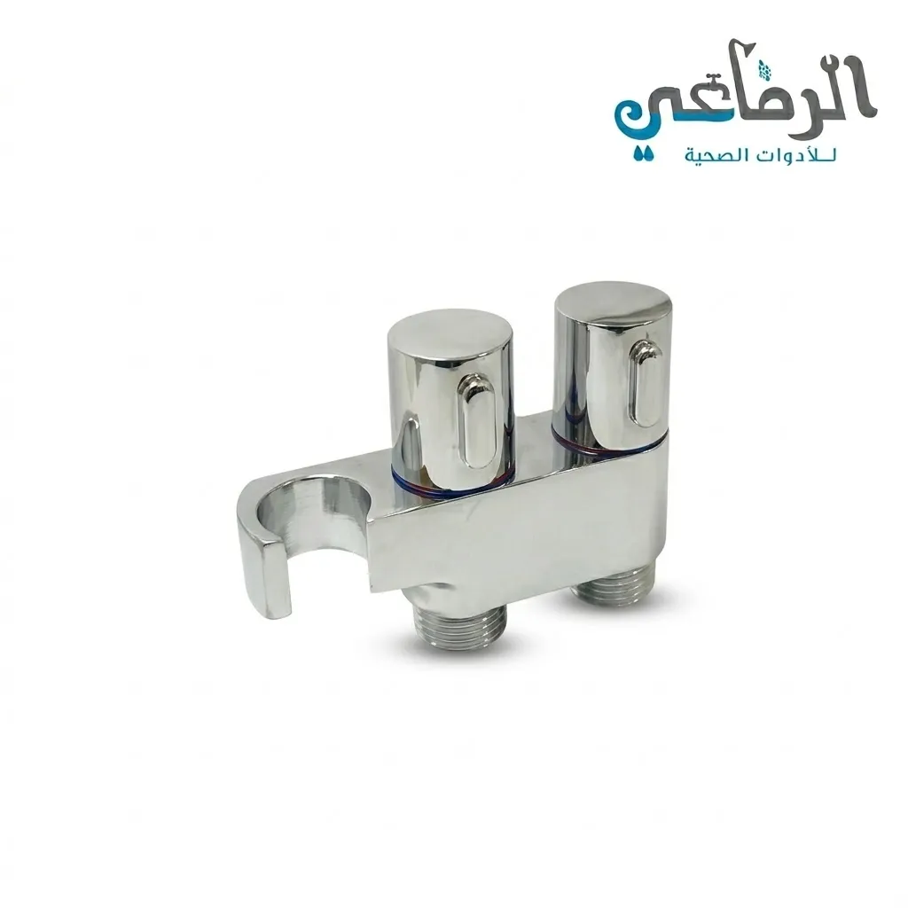 [HY-3125] محبس زاوية بحامل شطاف دبل HUAYE