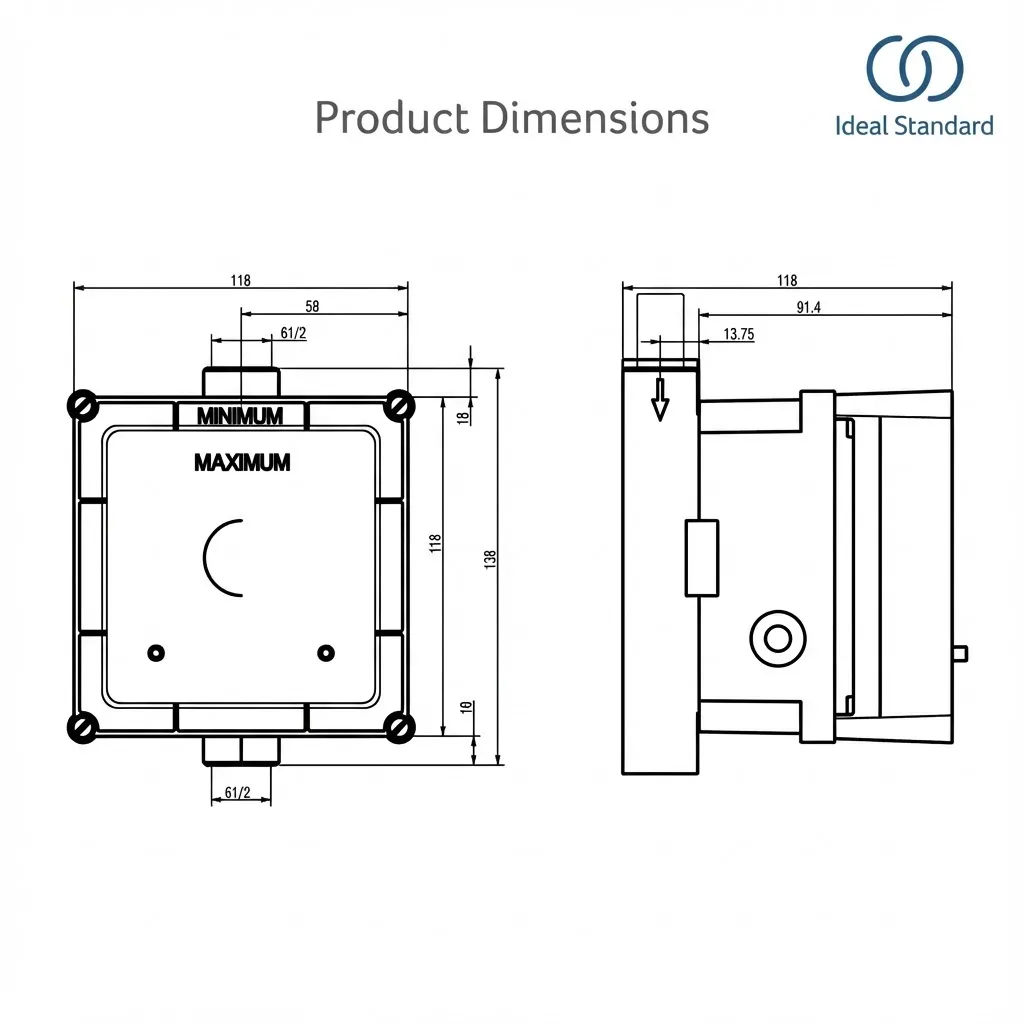 [A3794NU] سيرابلس مجموعة دفن فلاش مبولة سينسور بطاريه IDEAL STANDARD