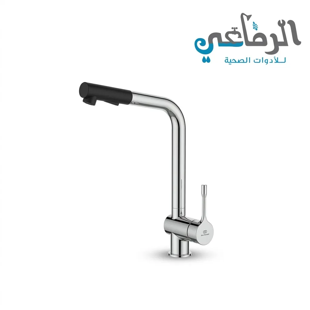 سيرالوك خلاط مطبخ شجرة بخرطوم و يد سوداء IDEAL STANDARD