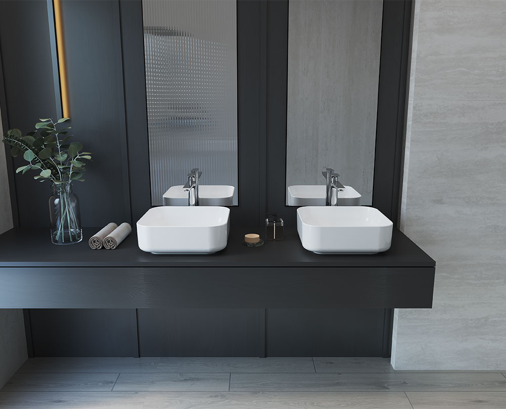 EVONA over-counter washbasin 39*39CM SANIPURE (WHITE)