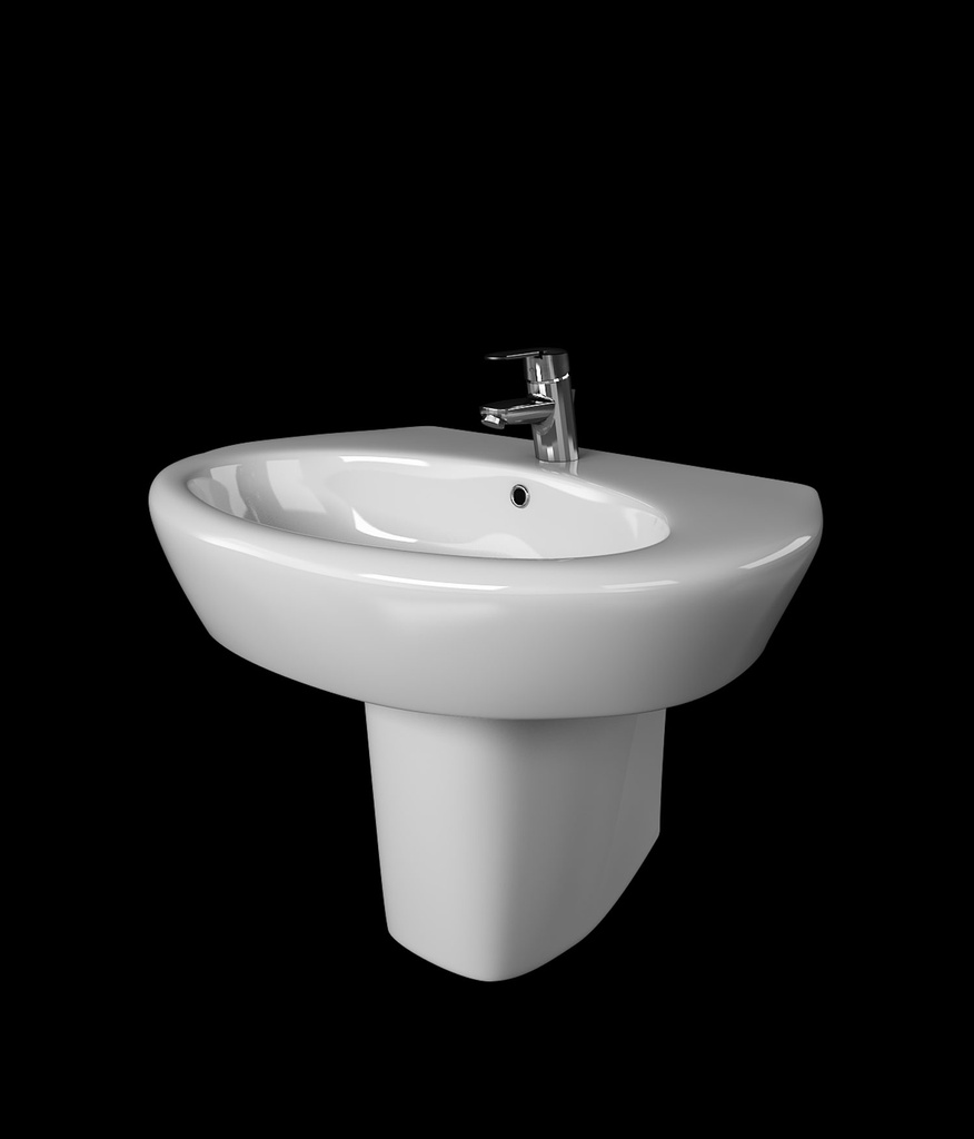 كلارا حوض 70سم  GRAVENA (WHITE, HALF PEDESTAL)