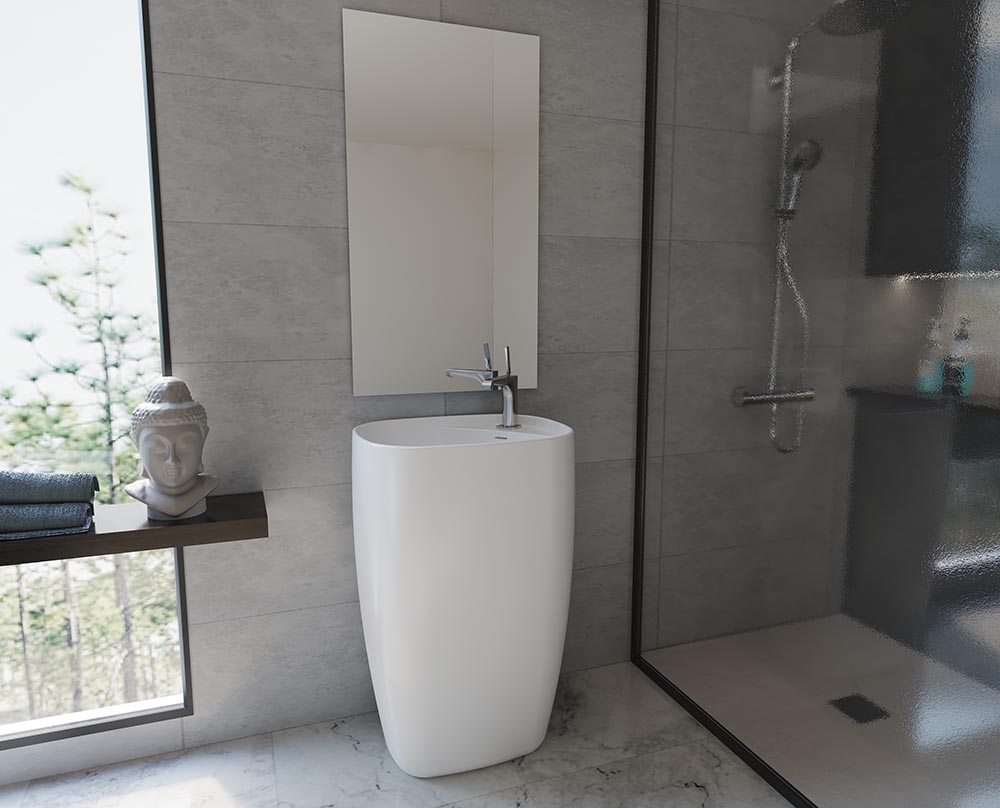 GARDNER washbasin solid surface 44*57*90CM SANIPURE (WHITE)