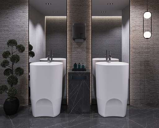 RHONE washbasin solid surface 60*40*90CM SANIPURE
